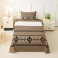 thumbnail image 2 of Castle Fairy Bohemian Tribal Aztec Twin Sheets 3pcs,Hippie Boho Bedding,Taupe Black,1 Flat Sheet, 1 Fitted Sheet and 1 Pillowcase, 2 of 7