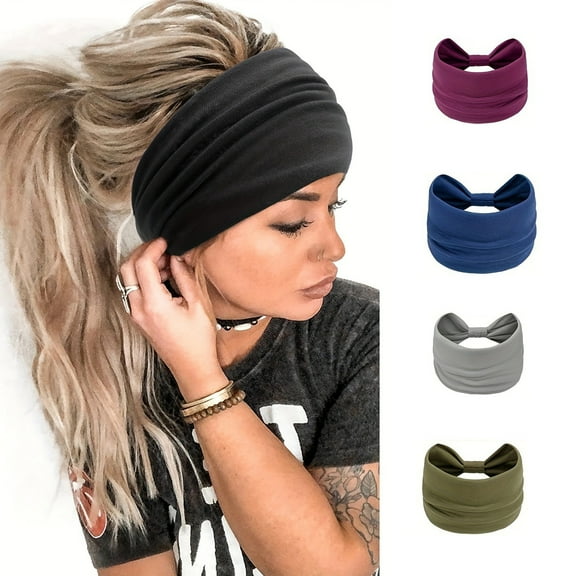 TELOLY Sweat Band,Soft Cotton Headbands,Elastic Head Bands for Active Women