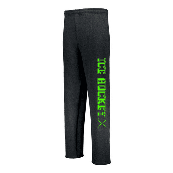 JANT girl Black Youth Ice Hockey Sweatpants (Youth Large 14/16, Neon Green)