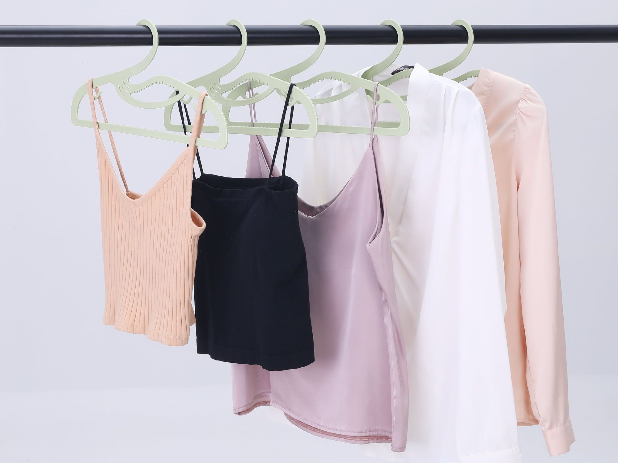 Unique Bargains Plastic Swan Non-Slip Space Saving Clothes Hangers 20 Pack Green