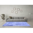 thumbnail image 3 of Ahgly Company Machine Washable Indoor Square Patchwork Blue Transitional Area Rugs, 6' Square, 3 of 4