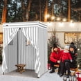 thumbnail image 2 of EAGLE PEAK Flat Compact 5x5 Pop-up Canopy Privacy Dressing Room,Portable Privacy Cabana for Pool, Photo Booth, or Camping, Gray/White, 2 of 8