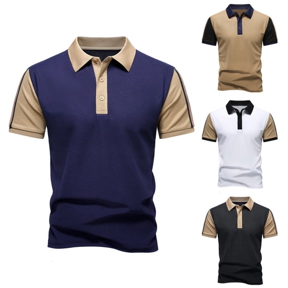 Men's Casual Polo Shirts Short Sleeve Collared Pullover Knit Classic Golf Polo Sweaters Big and Tall Size M-4XL White