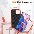 thumbnail image 4 of JTCASES Compatible with iPhone 14 Pro Case Heavy Duty Protective Rugged Phone Case, Full Body Anti-dust Shockproof Drop Proof Armor Durable Cover Case for iPhone 14 Pro 6.1 inch, Orange/Clear, 4 of 10