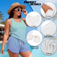 thumbnail image 4 of Psesaysky Gradient Blue Blouson Tankini Swimsuits for Women - Two Piece Tummy Control Bathing Suit with Shorts Modest Plus Size Swimwear, 4 of 7
