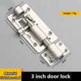 thumbnail image 2 of 1Pack Door Security Slide Latch Lock, Keyless Door Lock, 3.8inch Stainless Steel Lock with 8 Screws, 2 of 6