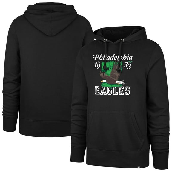 Men's '47 Black Philadelphia Eagles Regional Headline Pullover Hoodie