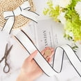 thumbnail image 3 of 10 Yard Raw Edge Ribbon 1.5 Inch Wired Felt Ribbon White Double Sided Herringbone Striped Frayed Christmas Fabric Trim with Black Lace for Gift Wrapping DIY Crafts Wedding Home Decor, 3 of 9