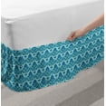 thumbnail image 2 of Damask Bed Skirt, Blue Colored Pattern with Western Style Tile Revival Flourish Baroque Influences, Elastic Bedskirt Dust Ruffle Wrap Around for Bedding Decor, 4 Sizes, Blue Seafoam, by Ambesonne, 2 of 2