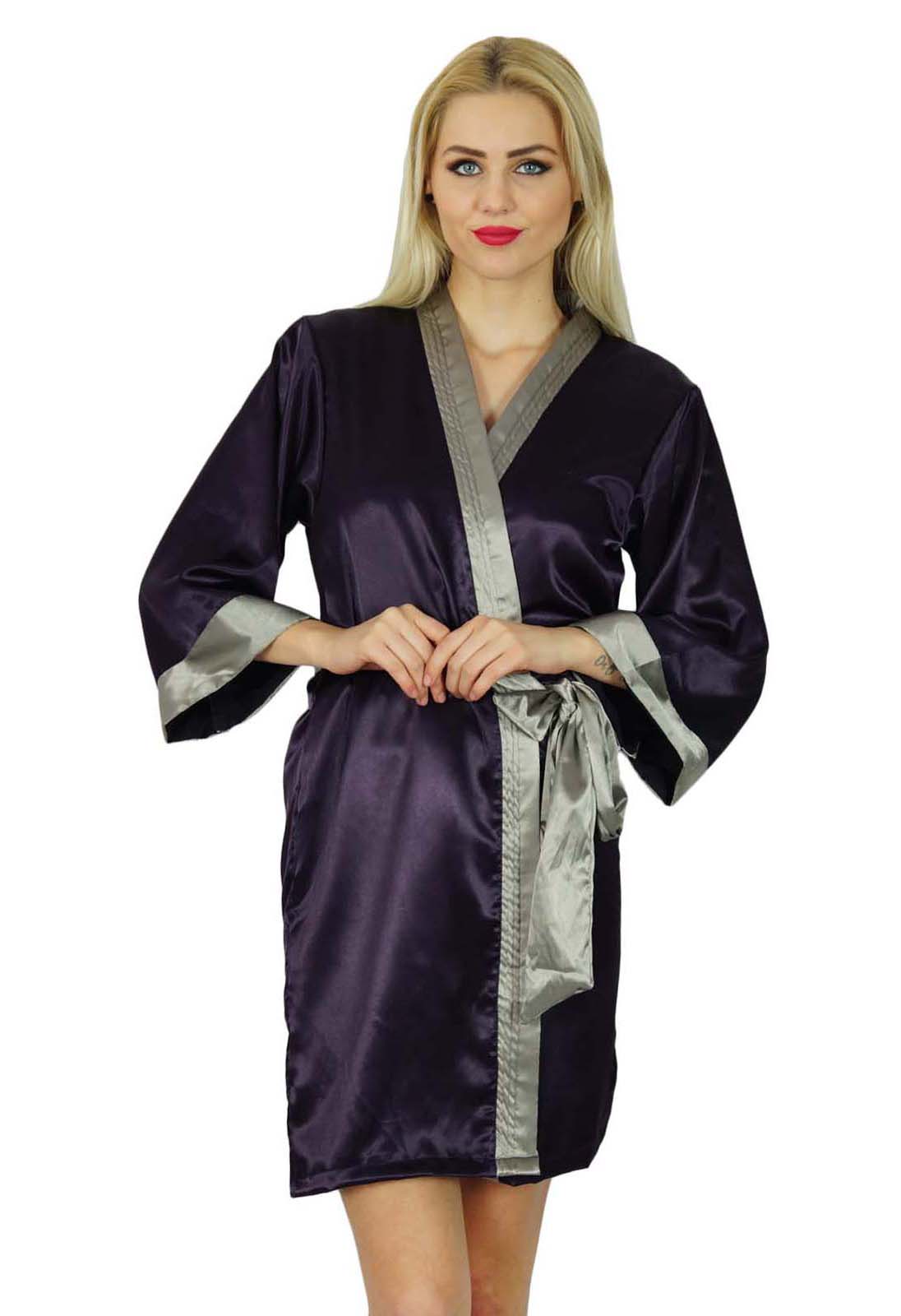 Caftano Kimono Donna Con Stampe Di Fenicotteri – Raso Nero, Maxi Lunghezza 52 Pollici – Copricostume Elegante Per Spiaggia