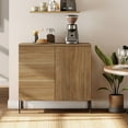 thumbnail image 2 of 31.5" Wooden Reeded Sideboard with 2 Doors, Modern Credenza Storage Cabinet for Kitchen, Dining Room, 2 of 8
