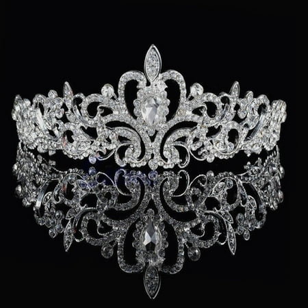 Bridal Princess Austrian Stunning Crystal Hair Tiara Wedding Bridal Prom Party Pageant Crown Veil Headband