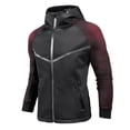 thumbnail image 2 of Bxsruta Mens Full Zip Hoodie Athletic Jacket Long Sleeve Workout Sweatshirt Activewear, 2 of 6