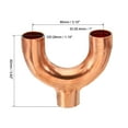 thumbnail image 2 of Conexión de soldadura de tubo de cobre Uxcell de 1 pulgada ID, tipo Y de 3 vías 99.9% de cobre puro para HVAC, 2 of 5