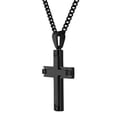 thumbnail image 2 of Mens Black Stainless Steel Black Diamond Accent Cross Pendant Necklace, 2 of 4