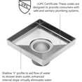 thumbnail image 3 of HEATGENE 4-Inch Square Shower Drain with Flat Cover, Floor Shower Drain with Hair Strainer, Stainless Steel Shower Floor Drain with 2-in-1 Flat & Tile Insert Cover, Brushed, 3 of 8