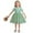 C-Green210, variant on JIAYUE Kids Girls Spring Dresses Floral Short Sleeve Drop Shoulder Crew Neck A-Line Mid Length Elegant Lace Mesh For Child Breathable Playwear