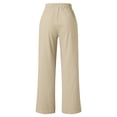 thumbnail image 5 of Levmjia Womens Pants Casual Wide Leg Elastic Waist Cotton Linen Trousers With Pockets Comfortable Loose Fit Pants Spring Summer Home Office Travel Everyday Wear, 5 of 8