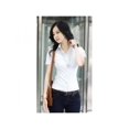 thumbnail image 4 of Women Career White Shirt Casual Long-sleeved Slim Blouses Overalls Office OL Top, 4 of 5