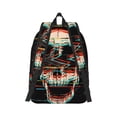 thumbnail image 3 of Balery Glitch Screaming Skull Vintage Canvas Backpack for Men and Women - Large Capacity, Durable Travel Laptop Bag for School, Work, Hiking, and Outdoor Activities, 3 of 7
