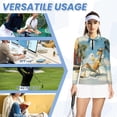 thumbnail image 3 of FUIALDOLG Funny Giraffe Womens Golf Shirts Long Sleeve Quarter Zip Athletic Top Pullover Summer Golf Apparel Sun Protection for Indoor and Outdoor Activity, 3 of 7