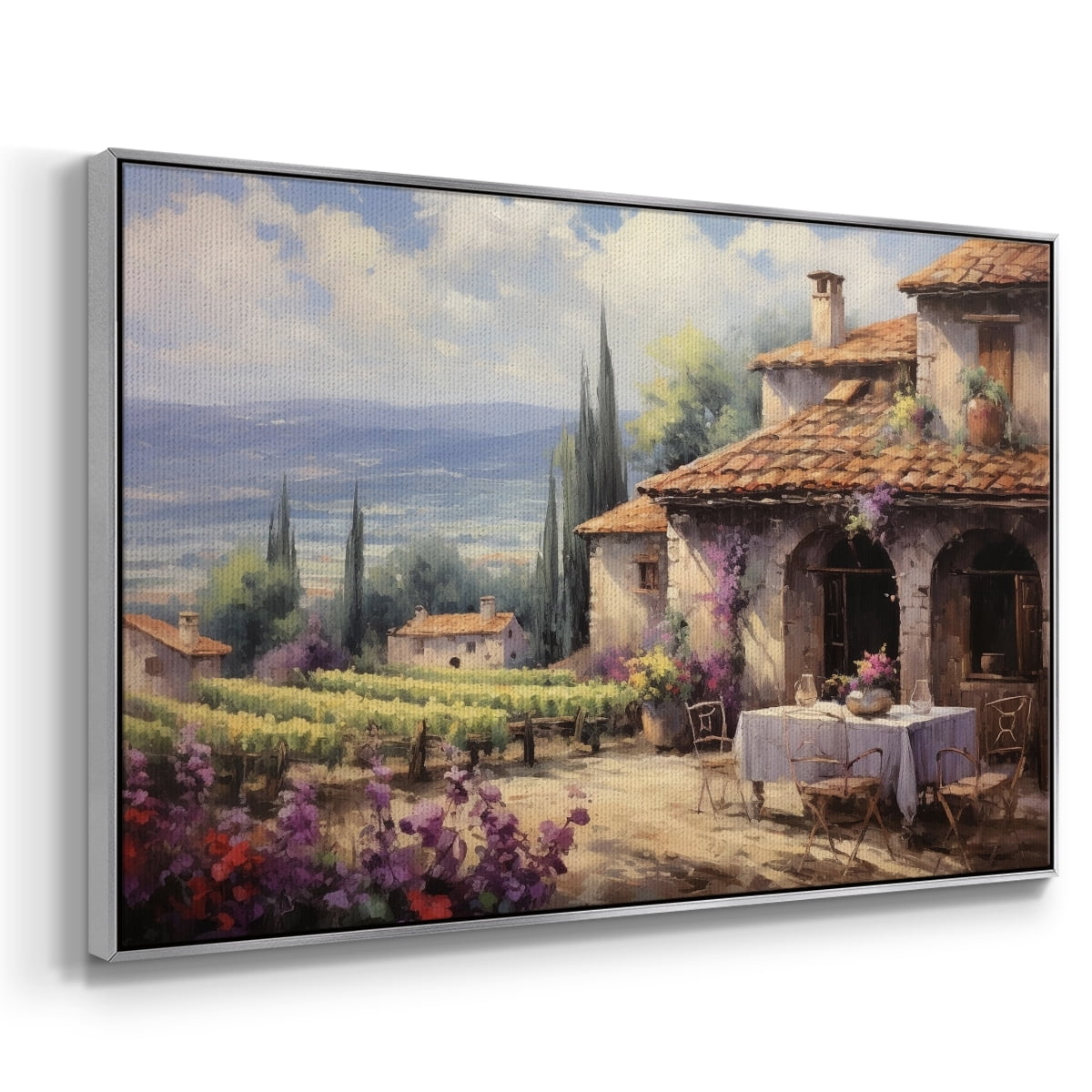 Vintage Landscape-CCLIII By Wexford Home Framed in Silver Wood Gallery Wrapped Canvas 27 in. x 41 in.