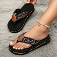 thumbnail image 3 of Rokment Beach Platform Flip Flops for Women 2026 Bohemian Woven Memory Foam Cushion Chunky Flat Dress Slip on Sandals Yoga Mat Comfortable Walking Thongs Slides Slippers Black Size 8.5, 3 of 5
