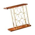 thumbnail image 4 of Botellero con soporte para copas, organizador de almacenamiento de vino, soporte multiusos de madera para encimera para vino, vacaciones, 4 of 9
