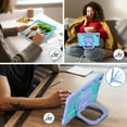 thumbnail image 6 of Dteck with Pencil Holder Case for iPad Pro 13 inch 2024,Heavy Duty Silicone Case 360 Degree Rotating Handle Stand Cover with Shoulder Strap for iPad Pro 13-in. (M4) ,Purple+Mint, 6 of 8
