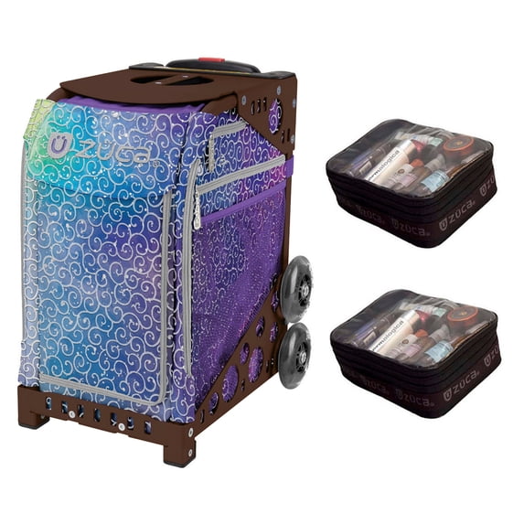 Zuca 18" Sport Bag - Sparkle 'n Swirlz with 2 Small Utility Pouch (Brown Frame)