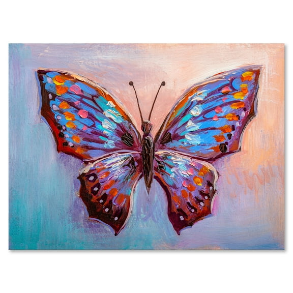 Designart ' Ancient Blue Butterfly II ' Modern Canvas Wall Art Print