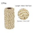 thumbnail image 2 of Twine Packing String Wrapping Cotton Twine 100M Khaki and White Rope for Gift Wrapping Twine, Pack of 2, 2 of 7