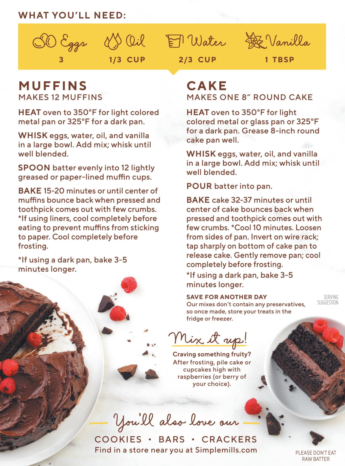 (2 pack) Simple Mills Almond Flour Chocolate Muffin and Cake Mix, Gluten-Free Baking Mix, 11.2 oz