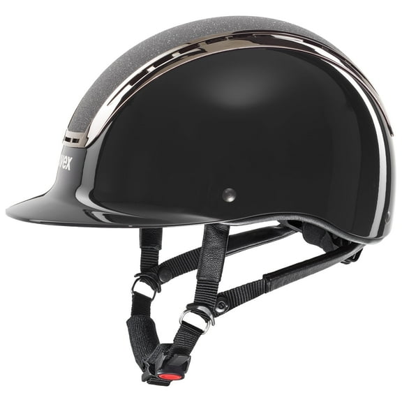 Uvex Suxxeed Blaze Adjustable and Ventilated Equestrian Helmet for Adults, Black Shine, S-M