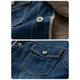 thumbnail image 5 of Men's Warm Sherpa Lined Denim Jacket Button Pockets Classic Trucker Outerwear Dark Blue M, 5 of 9