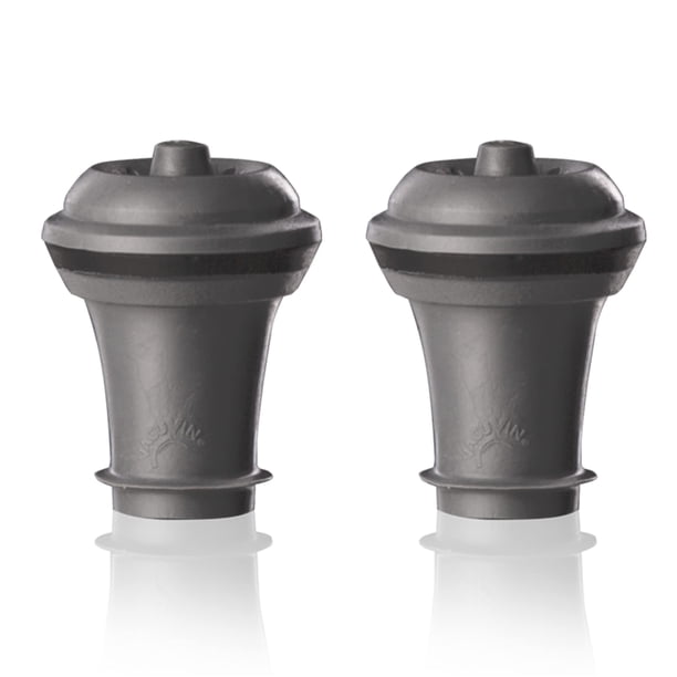 Set de 2 Tapones Vacu Vin para Vino en Gris con Sellado Hermético