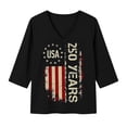 thumbnail image 3 of MEICHEN 250th Anniversary USA Shirt Crewneck Pullover Tops Women's Patriotic Shirts Short Sleeve T Shirt, 3 of 4