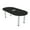 Black Cypress w/Silver Base with Electric, variant on 5Ft Racetrack Conference Table With Silver Post Legs Power And Data