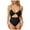 A91-Black, variant on Women's One Piece Swimsuit Plunging Neck Cutouts Bathing Suit Textured Ruched Crisscross Back Self Tie Swimwear(Black,M)