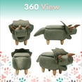 thumbnail image 5 of Critter Sitters 15-In. Seat Height Green Triceratops Dinosaur Animal Shape Storage Ottoman Furniture for Nursery, Bedroom, Playroom, Living Room Decor, 5 of 18