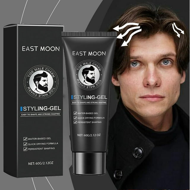 Gel para peinar el cabello voluminizador para hombre 60 g - Fijación duradera, ligero, hidratante - Todo tipo de cabello - Agrega grosor, controla la grasa, reduce el encrespamiento - Fácil de
