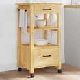 thumbnail image 4 of vidaXL Chariot de Cuisine Roulant sur Roues Salon Bois Massif Pin, 4 of 6
