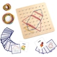 thumbnail image 1 of Thoth Montessori Geoboard de madera Matriz de materiales manipulativos matemáticos Bloque Geo tablero con 36Pcs Tarjetas de patrón y bandas de goma Matriz 8x8 para niños Juguetes educativos gráficos J, 1 of 3