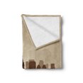 thumbnail image 2 of Cincinnati Soft Flannel Fleece Throw Blanket, Modern Dusky Vintage Image Postcard of the State Front High, Cozy Plush for Indoor and Outdoor Use, 70" x 90", Dark Eggshell Seal Brown, by Ambesonne, 2 of 5