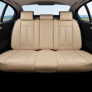 Coverado Beige Premium Leather Rear Seat Cover