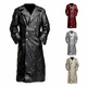 thumbnail image 2 of Abrigo largo de cuero de gran tamaño para hombre, abrigo cruzado, estilo militar alemán, abrigo medieval para oficial, invierno, 2 of 5