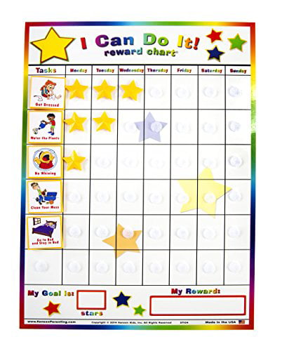 11 X 15.5-Inch Kenson Kids "I Can Do It" Reward and Responsibility Chart 