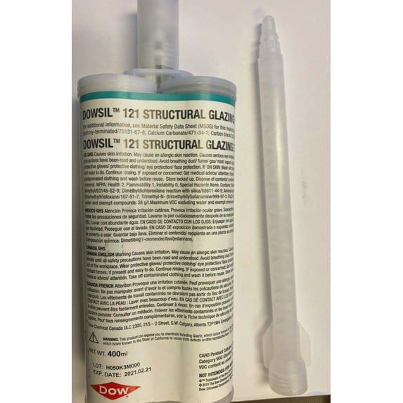 NEW DOWSIL 121 Black Structural Glazing Sealant, *Case Of 12*