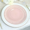 thumbnail image 2 of Efavormart 10 Pack | 10" Blush / Rose Gold Hammered Design Plastic Dinner Plates With Gold Rim, 2 of 11