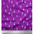 thumbnail image 1 of Soimoi Purple Poly Georgette Fabric Spider,Web & Vintage Bottle Decor Fabric Printed Yard 52 Inch Wide, 1 of 1